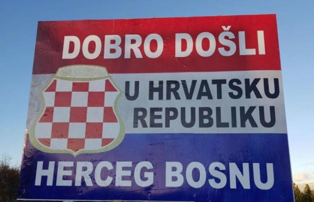 Škandalozno sporočilo na meji: Dobrodošli v hrvaško Herceg-Bosno!