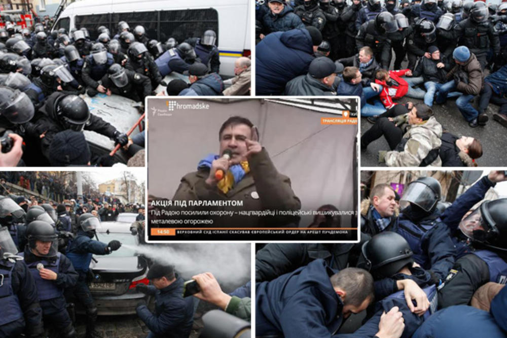 Vojna v Kijevu: Saakašvili prišel pred parlament in zahteva Porošenkov odstop, “impičment”, vzklikajo demonstranti!
