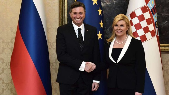 (VIDEO) Pahor in Grabar Kitarovićeva o arbitraži brez skupne izjave po inavguracijskem kosilu na Brdu pri Kranju