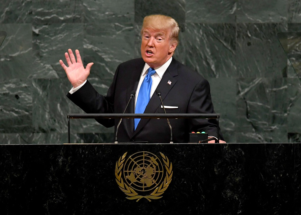 (VIDEO) Ameriškemu predsedniku Donaldu Trumpu se je smejala cela dvorana Generalne skupščine Združenih narodov