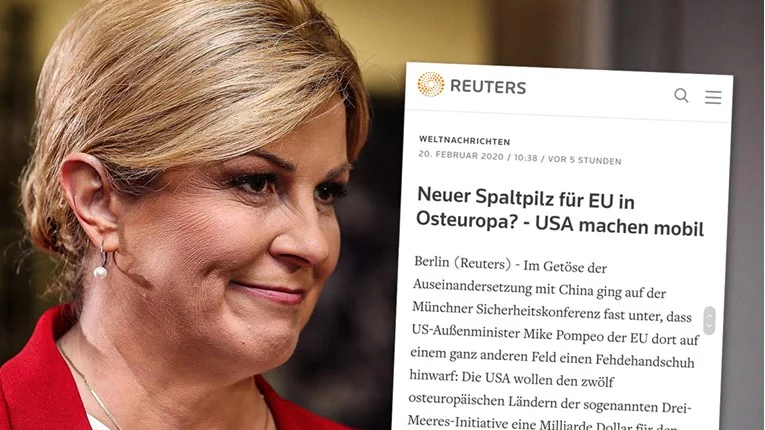 Reuters o pobudi bivše hrvaške predsednice Kolinde: Amerika poskuša razdeliti Evropo