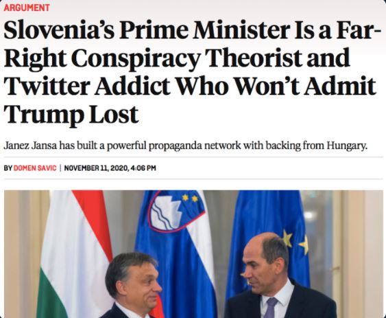 Domen Savič in “nevladniki v reviji Foreign policy obračunali z Janezom Janšo: “Slovenski premier je skrajno desničarski teoretik zarote in odvisnik od Twitterja, ki ne prizna Trumpovega poraza”