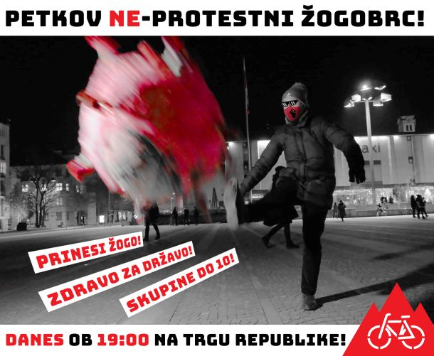 (V ŽIVO) Petkovi protestniki na Trgu republike napovedali “ne-protestni žogobrc”