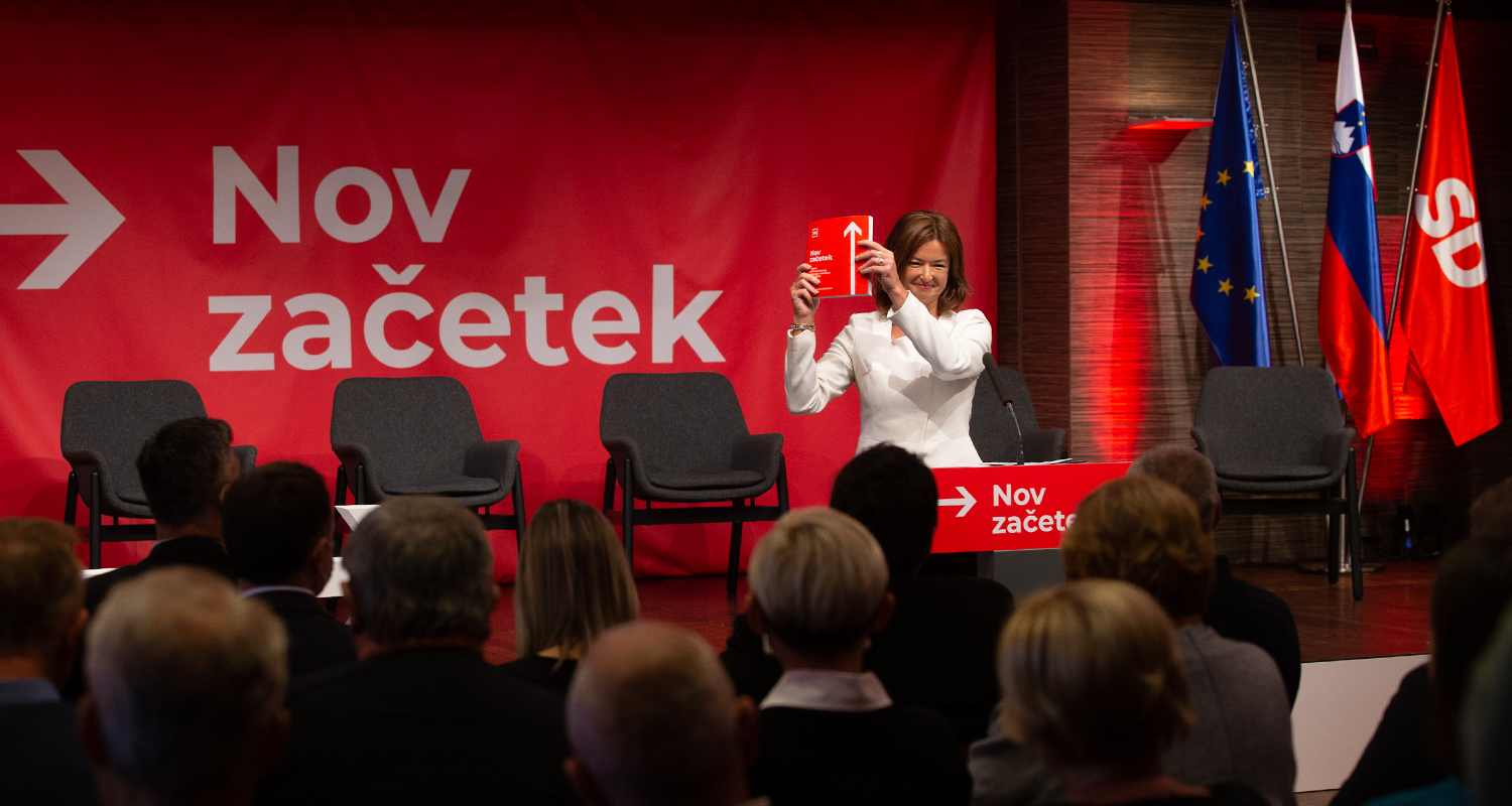 (VIDEO) Socialni demokrati se z volilnim programom “Nov začetek” vračajo k tradicionalni “rdeči barvi” – Tanja Fajon prepričana. da jih Janševo “nestrpno in kaotično vladanje ne bo utišalo”
