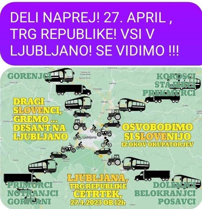 “Desant na Ljubljano” – Protestniki za 27. april napovedujejo (Final Solution)-dokončno rešitev: “Osvoboditev Slovenije”