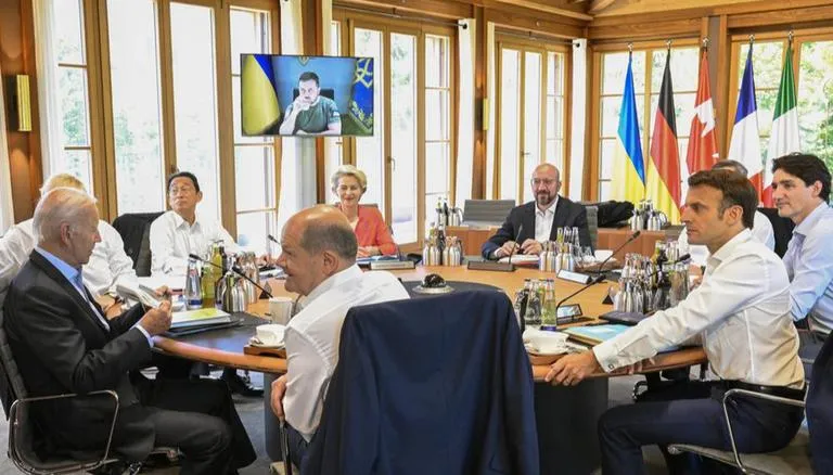 Slovenija se je pridružila (G7),  vendar samo pri podpori Ukrajini