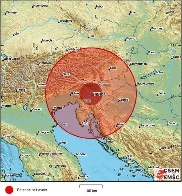 Slovenijo je ponoči treslo – Potres ob 3.37 magnitude 3,5 8 km JZ od Škofje Loke