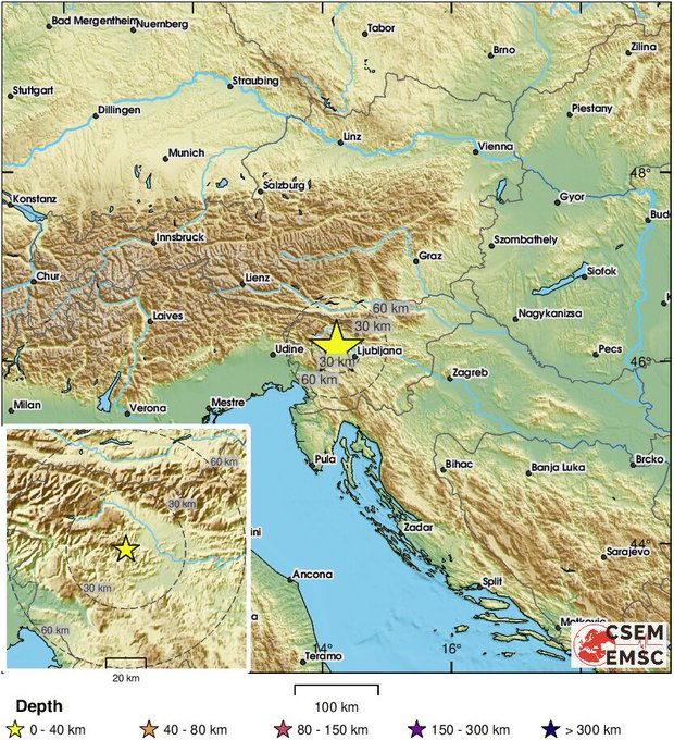 Slovenijo je ponoči treslo – Potres ob 3.37 magnitude 3,5 8 km JZ od Škofje Loke